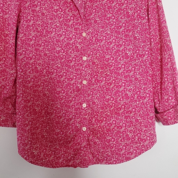 Lilly Pulitzer Floral Button Up Shirt Size 4 Pink Cottagecore Boho Chic Casual - Picture 5 of 10